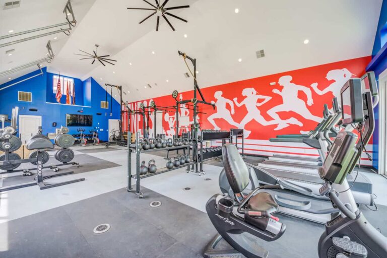 Workout in a luxury cross fit style gym at our Worthington apartments.